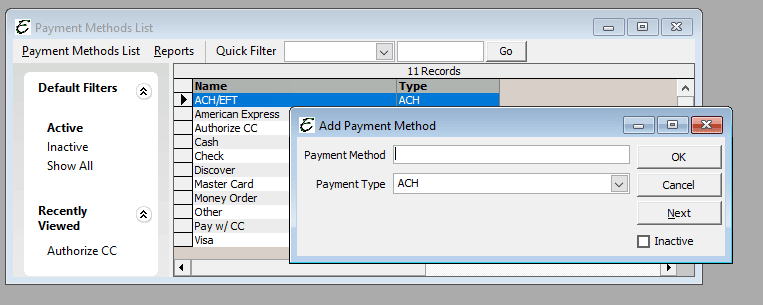 Add Payment Method Screen