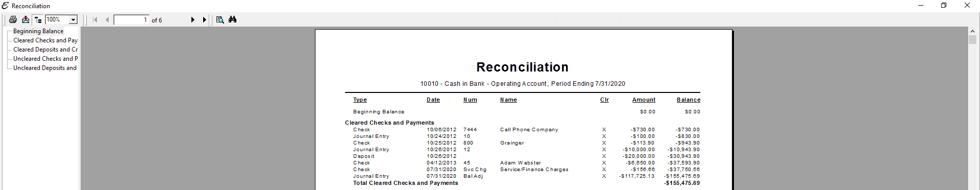 Sample - Bank Reconciliation PDF