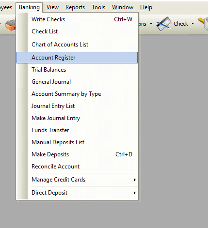 Banking | Account Register File Path