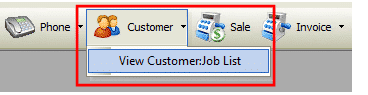 Customer:Job List Toolbar