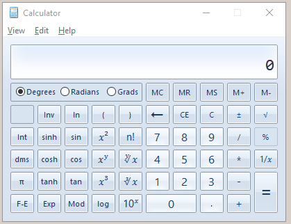 Scientific Calculator Screen