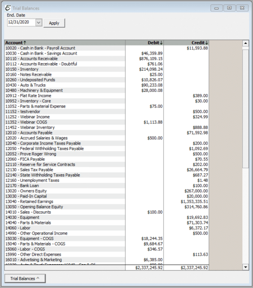 Trial Balances - Best ERP Software for HVAC, Plumbing, Field Service ...