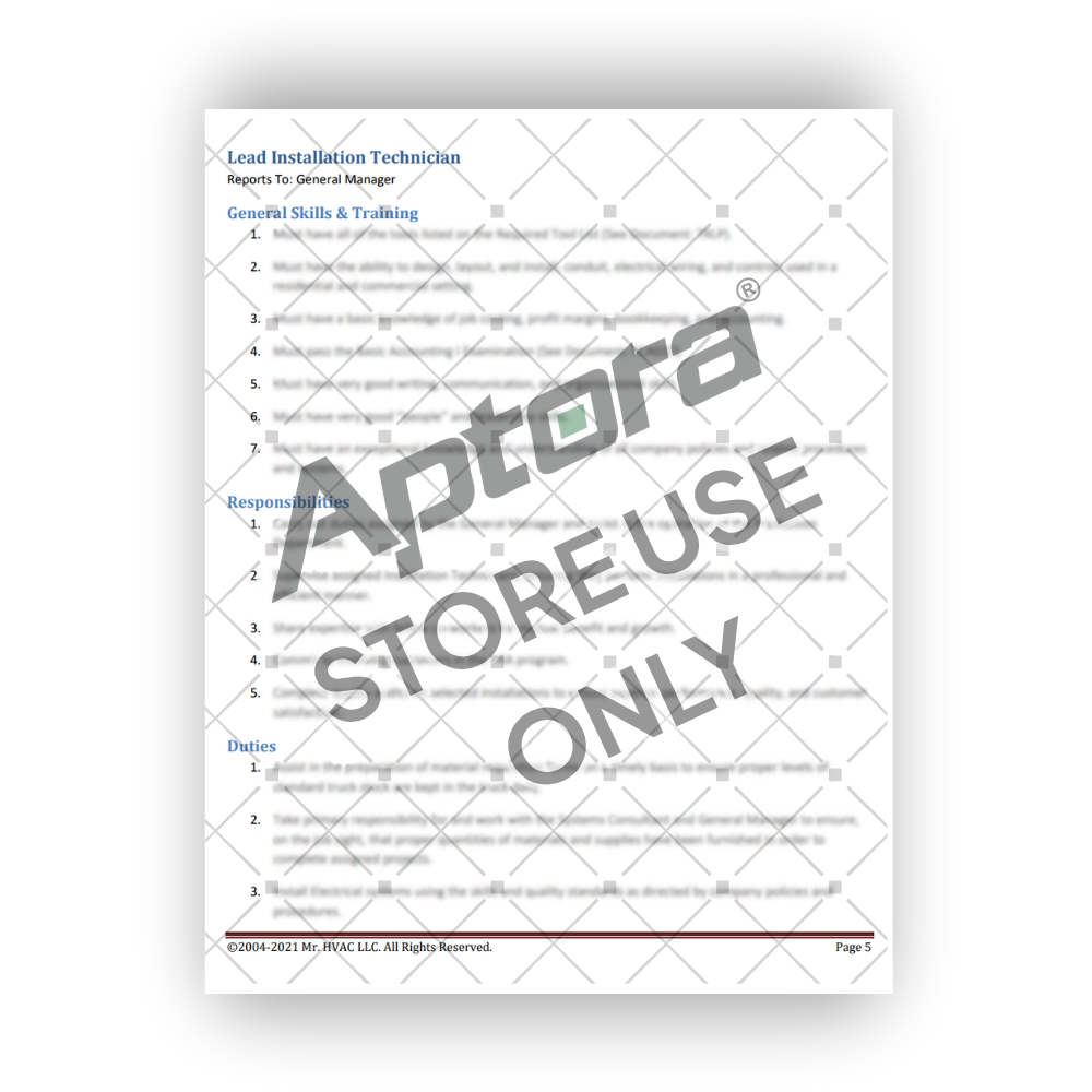 Comprehensive Job Descriptions - Electrical