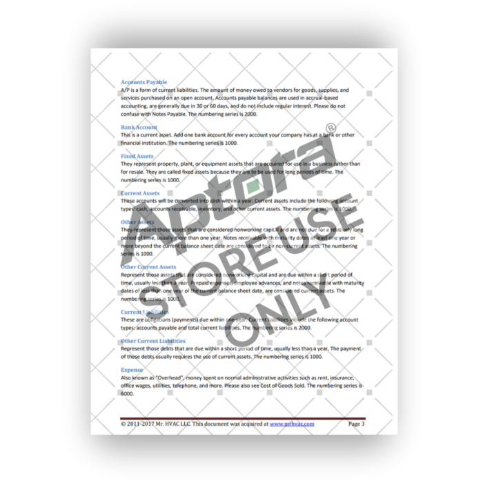 HVAC Chart of Accounts with Division and Department Lists - Page 2
