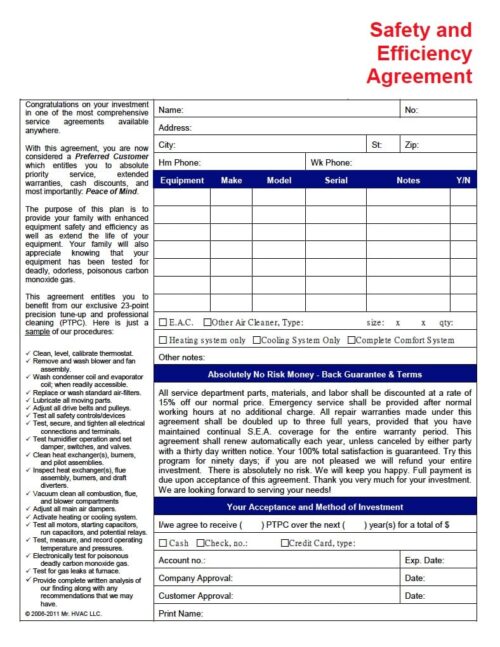 HVAC Service and Maintenance Agreement