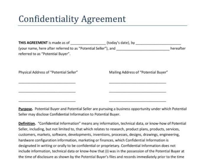 Confidentiality Agreement Kit