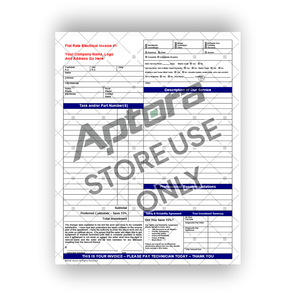 Service Invoice Kit