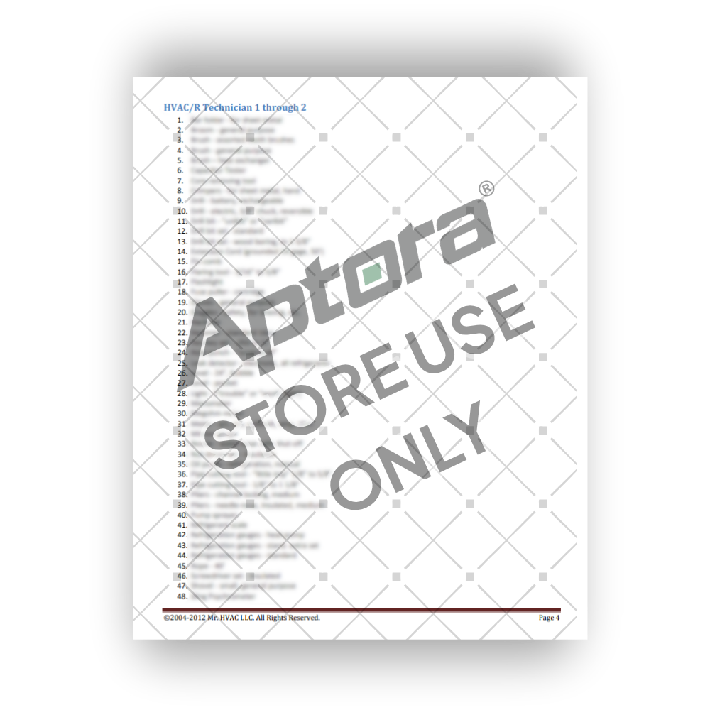 Tool Requirement List