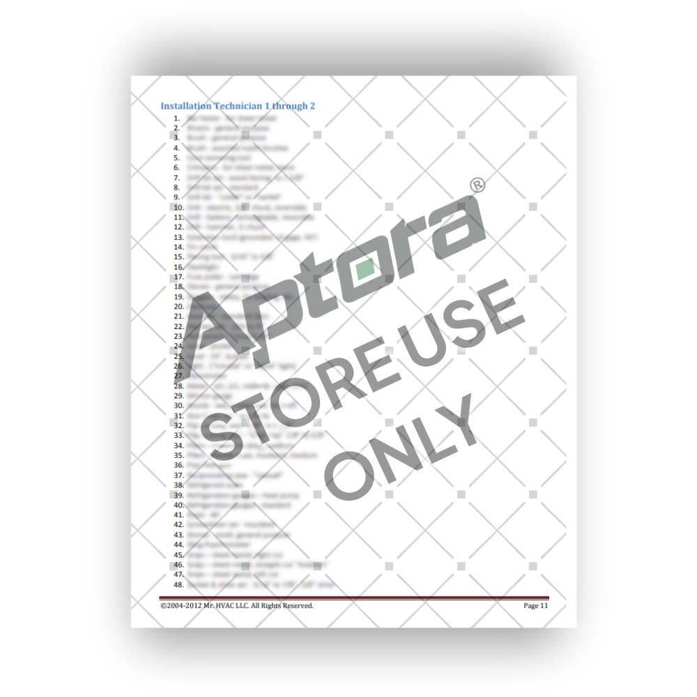 Tool Requirement List