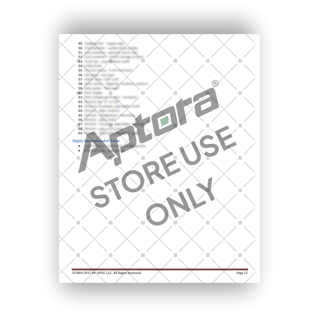 Tool Requirement List