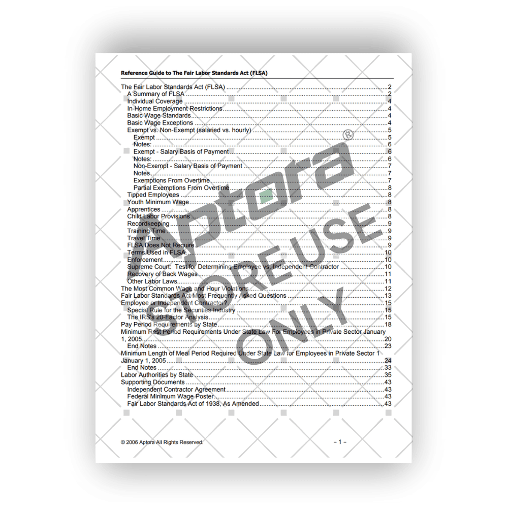 Understanding and Complying with the Fair Labor Standards Act - Aptora store product