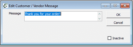 Thanks for Your Order Message