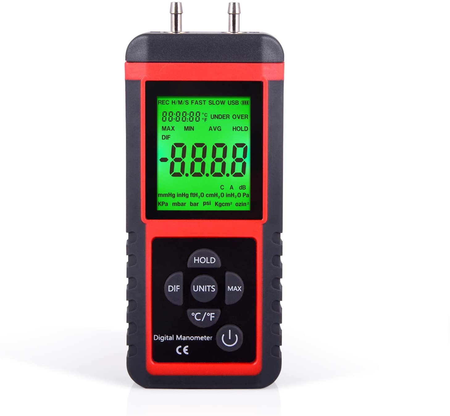 thumbnail image 2 of AUTOOL Digital Dual Input Manometer For HVAC Gas Pressure Test - 100 Group Storage 2 of 6