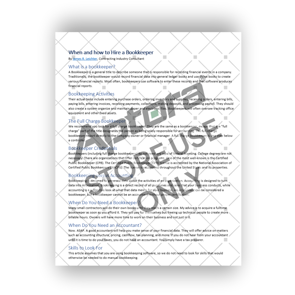 Bookkeeper Hiring and Onboarding Kit