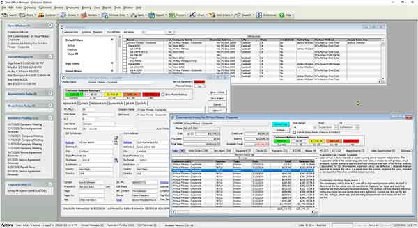 Service Contractor Software Main Screen