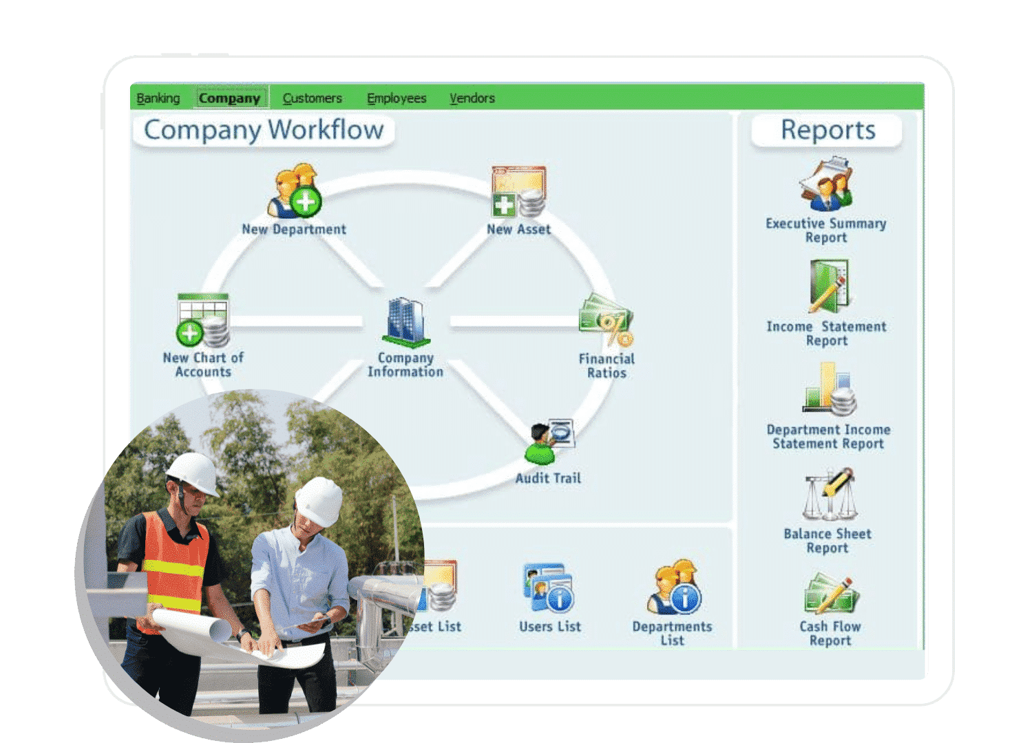 company workflow screenshot