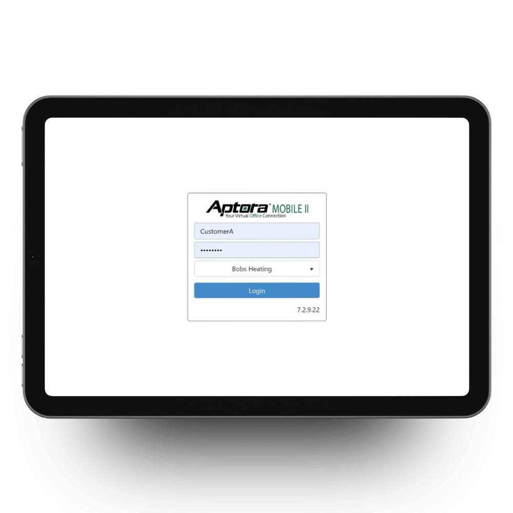 Customer Access Portal Login Screen